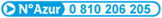 N&deg; AZUR 0 810 206 205 (prix d'un appel local)